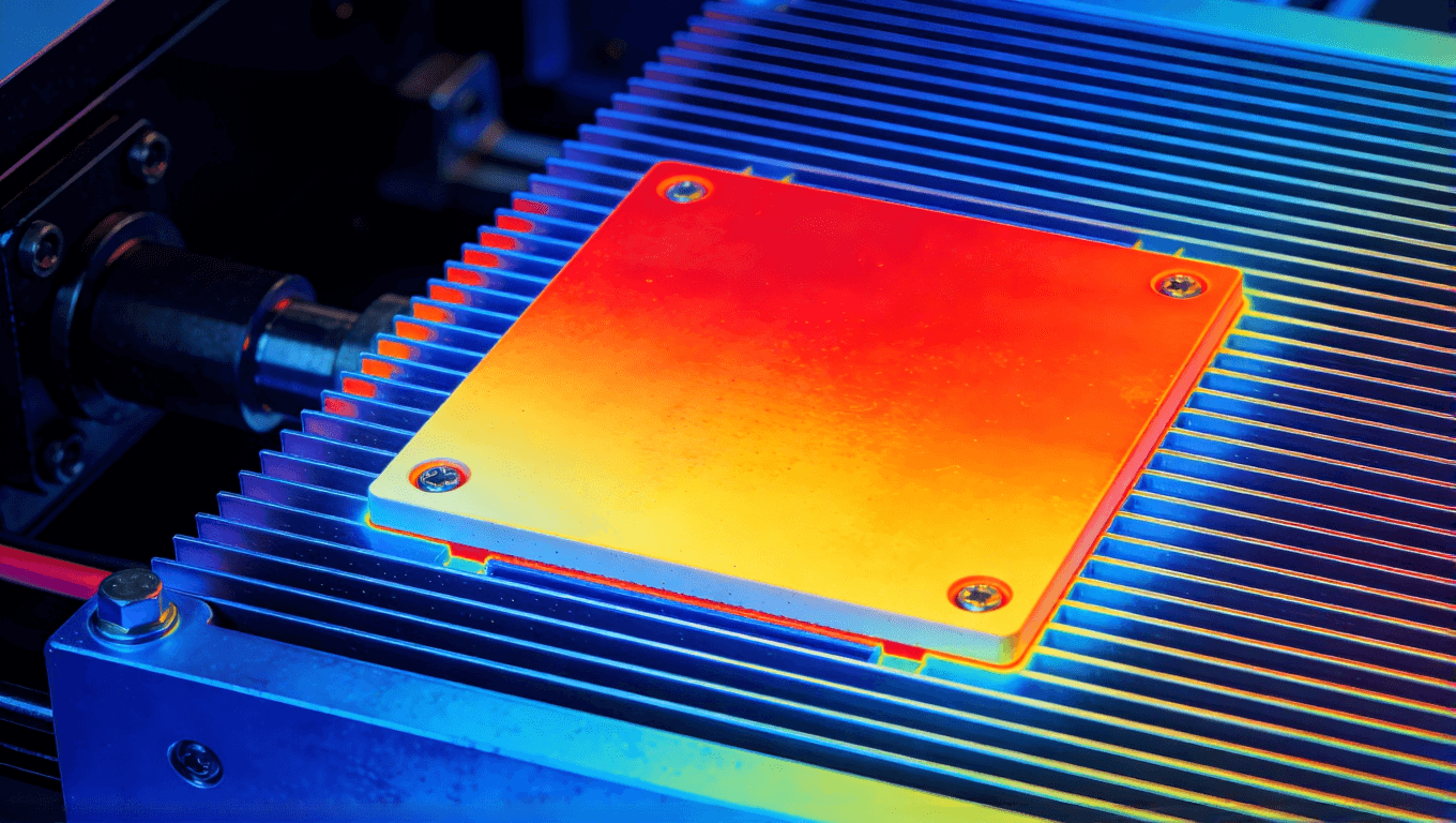 工業(yè)激光設備中陶瓷基板散熱效果示意圖，表現高功率散熱場景