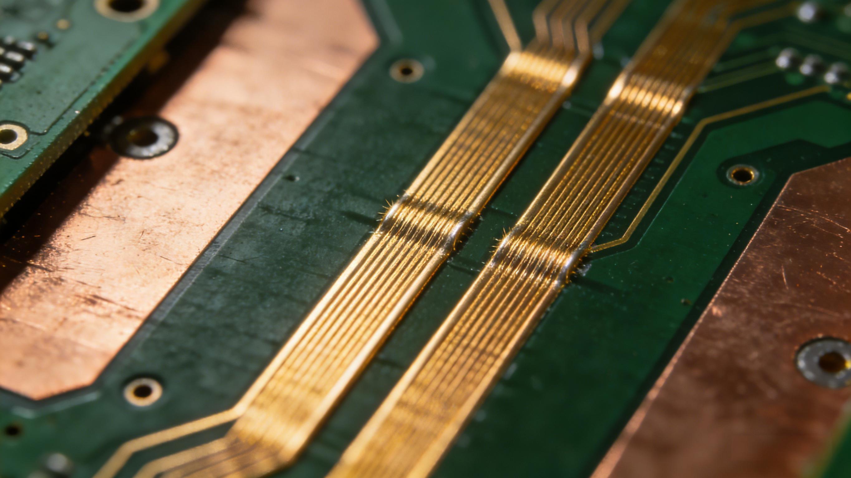 高速差分對(duì)布線細(xì)節(jié)視圖，平行等距走線設(shè)計(jì)，展現(xiàn)精準(zhǔn)布線工藝與信號(hào)完整性